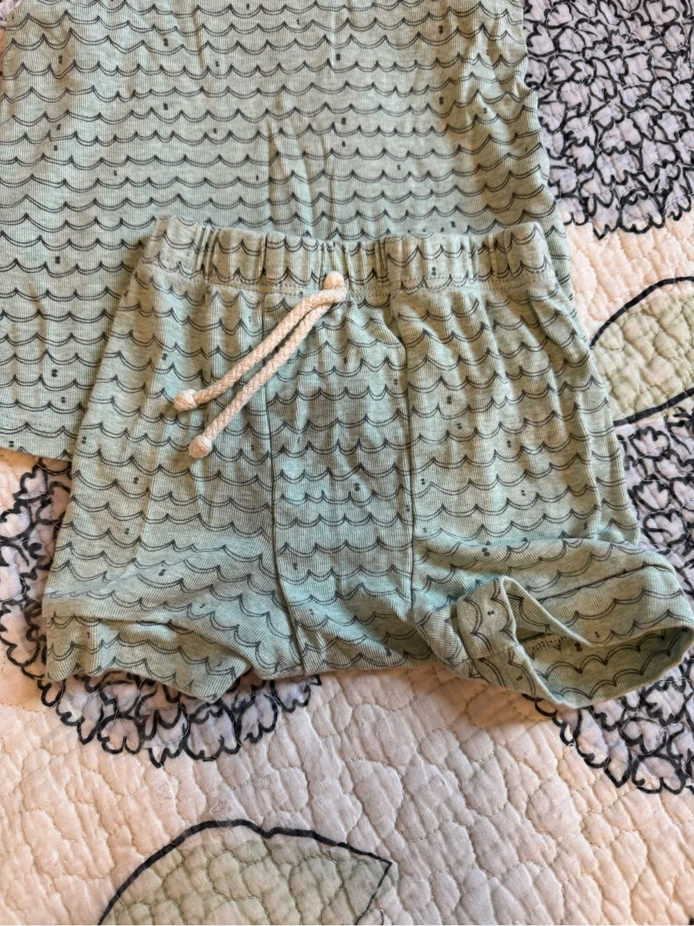 Childhood Clothing Tank Top & Shorts Matching Set, 2T, Waves